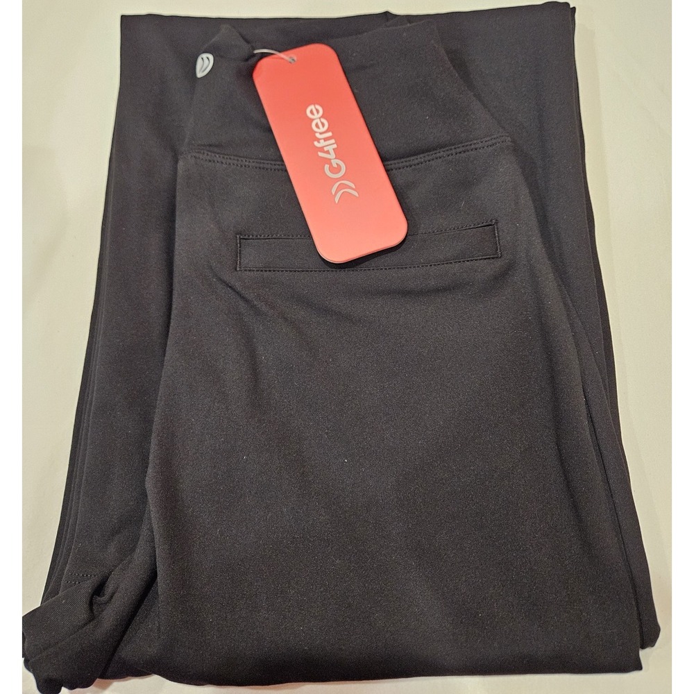 G4Free Black Yoga Pants XS 27" Inseam Tummy Control‎ Stretch Wide Leg NWT